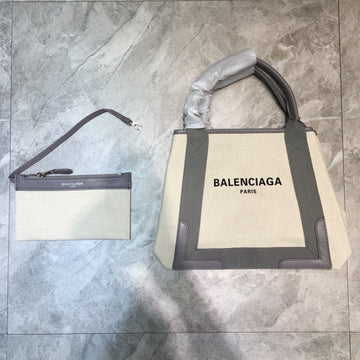 BLN-Ciaga Navy Small Cabas Tote Bag In Gray, For Women,  Bags 18.5in/47Luxe Carry