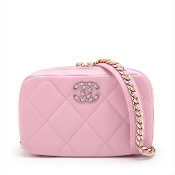 Top Quality Chanel 19  Chain Shoulder Bag Pink G x Silver Gold  32nd Series AP2728