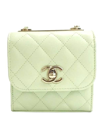 CC Logo Chain Mini Leather Cross Bag Melona Chanel