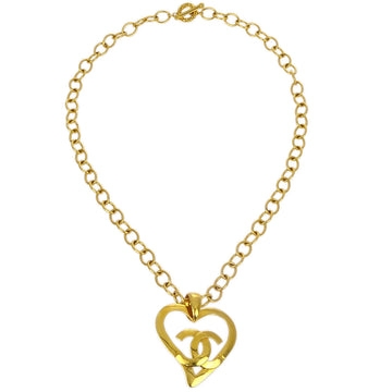 Top Quality Chanel Heart Gold Chain Pendant Necklace 95P