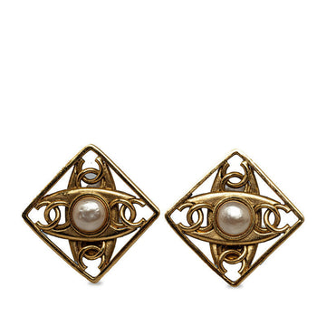 Top Quality Chanel   Coco  Pearl Earring Gold White   Chanel