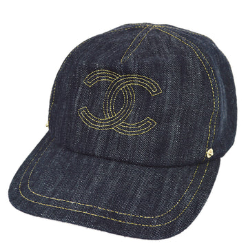 Top Quality Chanel Indigo Denim Cap Hat Small New #M
