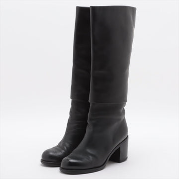 Top Quality Chanel Coco Leather Long Boots 36  Black G27808 Lift