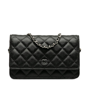 Top Quality Chanel Matrases Coco  Chain Shoulder Wallet Black Caviar S  CHANEL