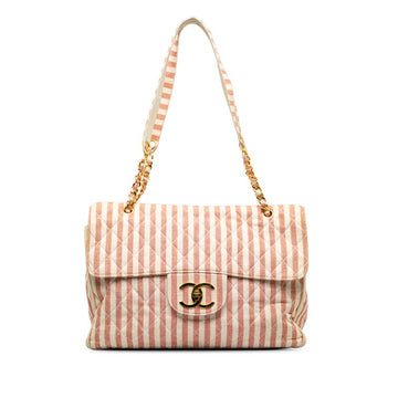 Top Quality Chanel Decamatrace trip Cocomark Chain Shoulder Bag Pink White Cotton Lady Top Quality Chanel [More]