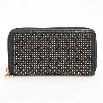 Top Quality Chanel Coco Charm Leather x Stalls Round  Wallet Black Gold