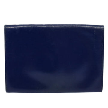 Premium Handmade Hermes Clutch Bag Leather Blue Auth bs10101