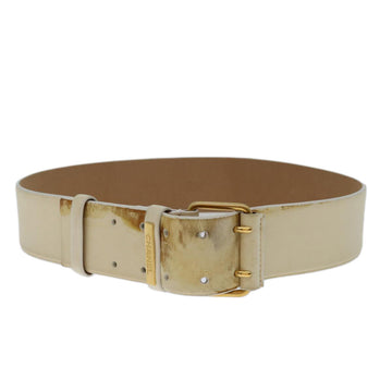 Top Quality Chanel Belt Lamb Skin 33.9" Beige CC Auth bs13045