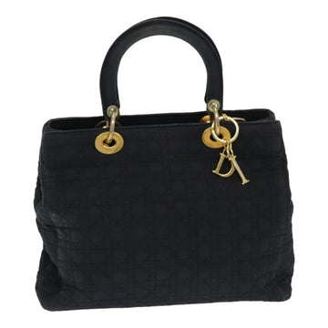 CHRISTIAN Top quality Dior Lady Top quality Dior Canage Hand Bag Nylon Black Auth bs16352