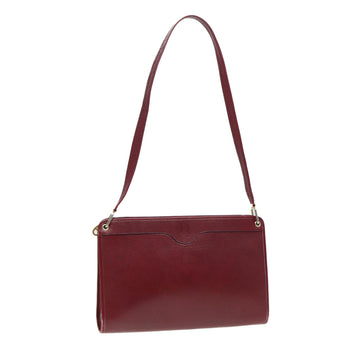 CHRISTIAN Top quality Dior Shoulder Bag Leather Red Auth bs16458
