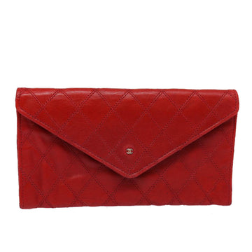 Top Quality Chanel Bicolore Wallet Leather Red Gold CC Auth bs17431