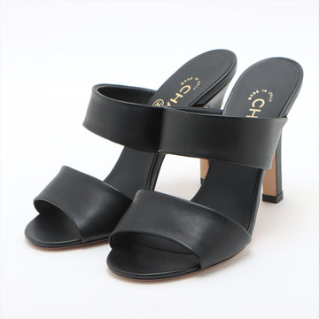 Top Quality Chanel Coco Leather Sandal 36C  Black G32755  Pearl