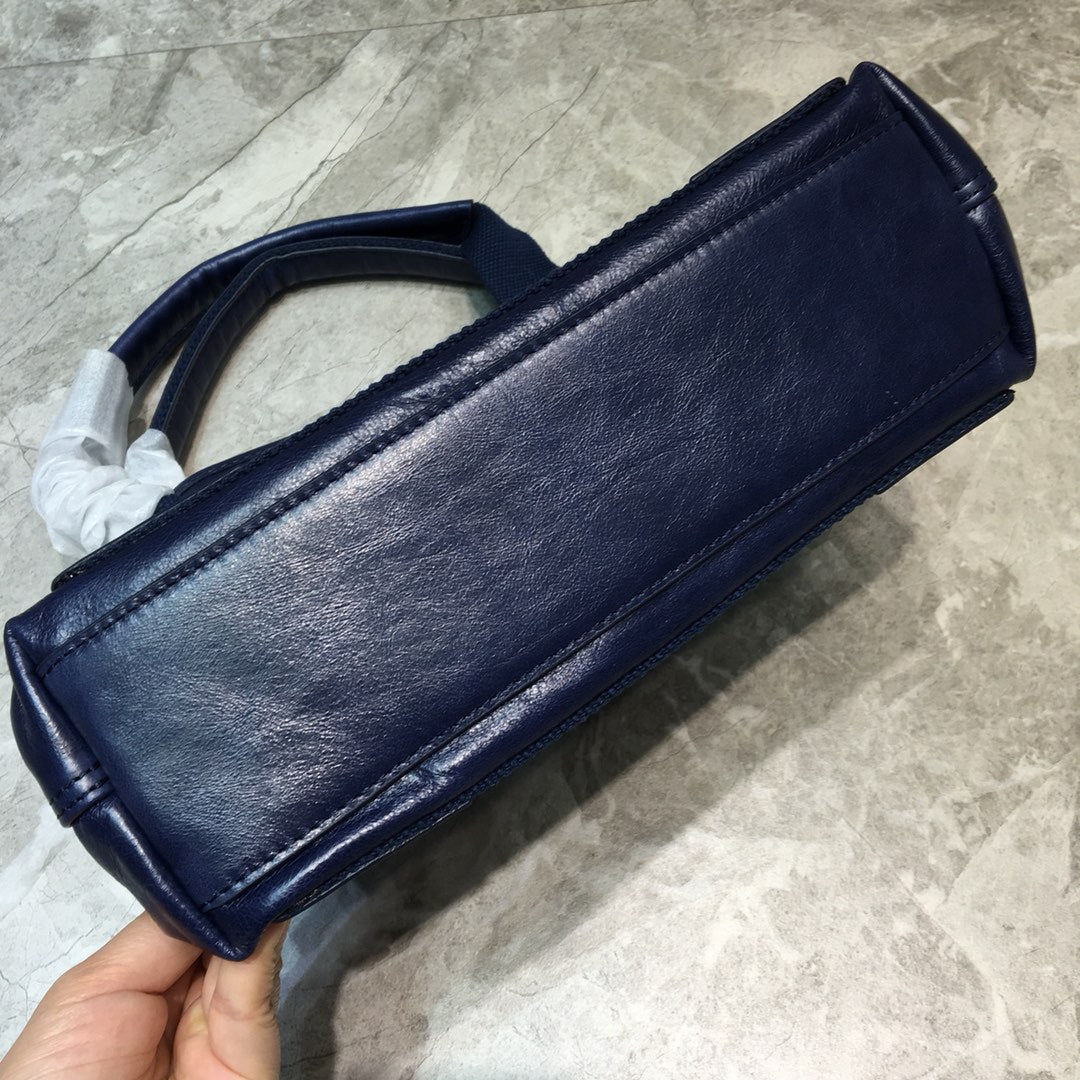 BLN-Ciaga Navy Small Cabas Tote Bag In Blue, For Women,  Bags 18.5in/47Luxe Carry