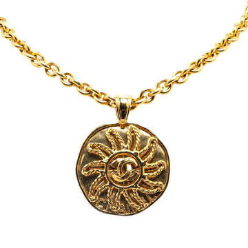 Top Quality Chanel   Coco Mark Sun Motif Necklace Gold Plated