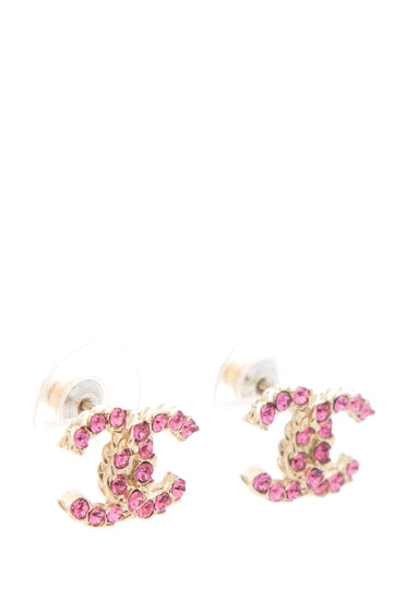 Top Quality Chanel Pink "CC" Studded earrings