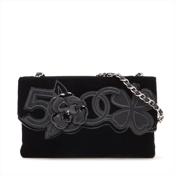 Top Quality Chanel Camelia Belbet X Leather Chain Shoulder Bag Black Silver G