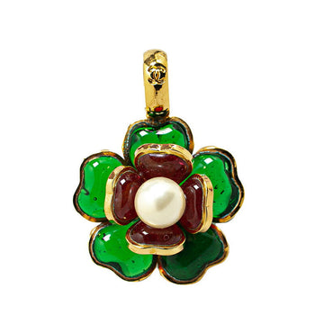 Top Quality Chanel Camellia Pendant Gold Green Multicolor