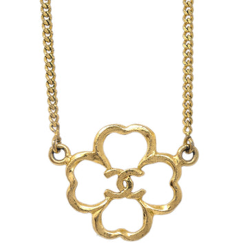 Top Quality Chanel Clover Pendant Necklace Gold 1993