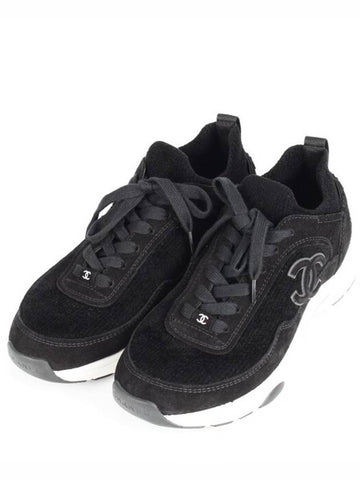 CC logo knit cruise sneakers 37 5 245 Chanel
