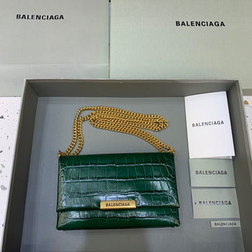 BLN-Ciaga Triplet Small Bag Crocodile Embossed Green, For Women,  Bags 8.3in/21Luxe Carry
