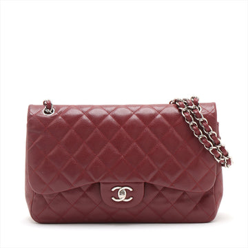 Top Quality Chanel Decamatrasse Caviar S Double Flap Double Chain Bag Bordeaux Silver  15th