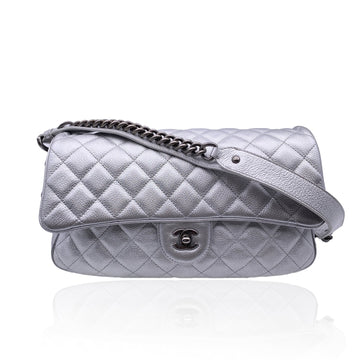 Top Quality Chanel Airline 2016 Silver Quilted Leather Easy New Shoulder Bag