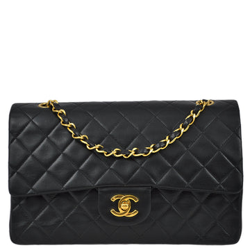 Top Quality Chanel 1991-1994 Classic Double Flap Medium Black Lambskin