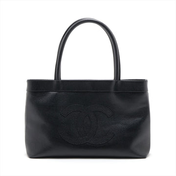 Top Quality Chanel Coco Caviar S Handbag Black Gold  9th