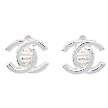 Top Quality Chanel CC Turnlock Earrings Clip-On Silver Small 97P
