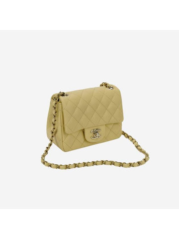 Mini Flap Lambskin Cross Bag Light Yellow Chanel