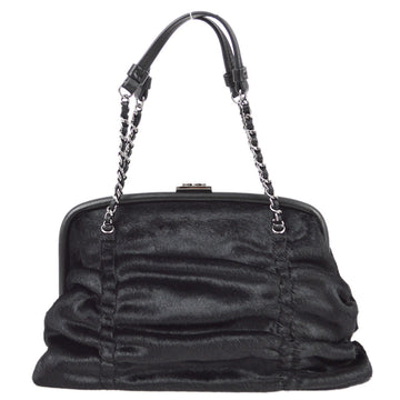 Top Quality Chanel 1989-1991 Black Pony Hair Handbag