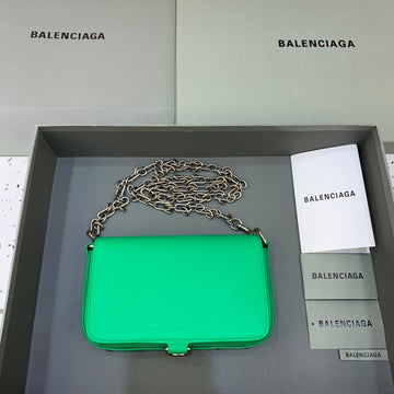 BLN-Ciaga Bondage Wallet With Chain Green, For Women,  Bags 8in/20Luxe Carry