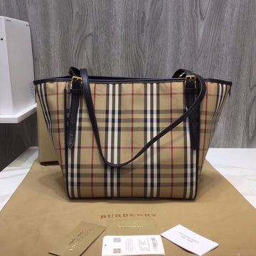 B-Berry - Luxe Carry  The Small Canter Horseferry Check Tote Black For Women, Women’s Bags 11.6in/29.5Luxe Carry