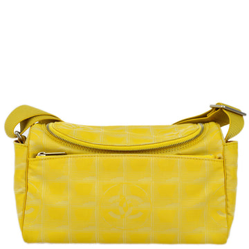 Top Quality Chanel 2001-2003 Yellow Jacquard Nylon New Travel Line Shoulder Bag
