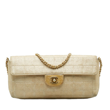 Top Quality Chanel Coco New Label Line Chain Shoulder Bag Beige Canvas Leather  Chanel
