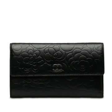 Top Quality Chanel CAMERIA COCOMARK Double Folded Wallet Black   CHANEL