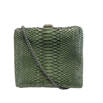 Top Quality Chanel - Python Snakeskin Green CC Kiss lock Shoulder Bag / Crossbody