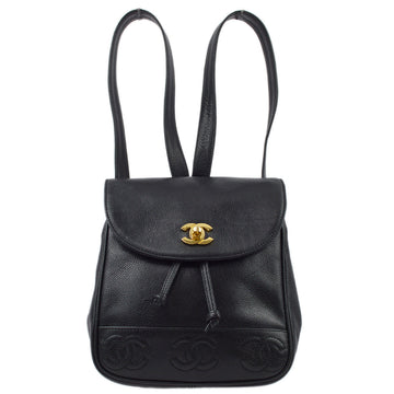 Top Quality Chanel Black Caviar Triple CC Backpack