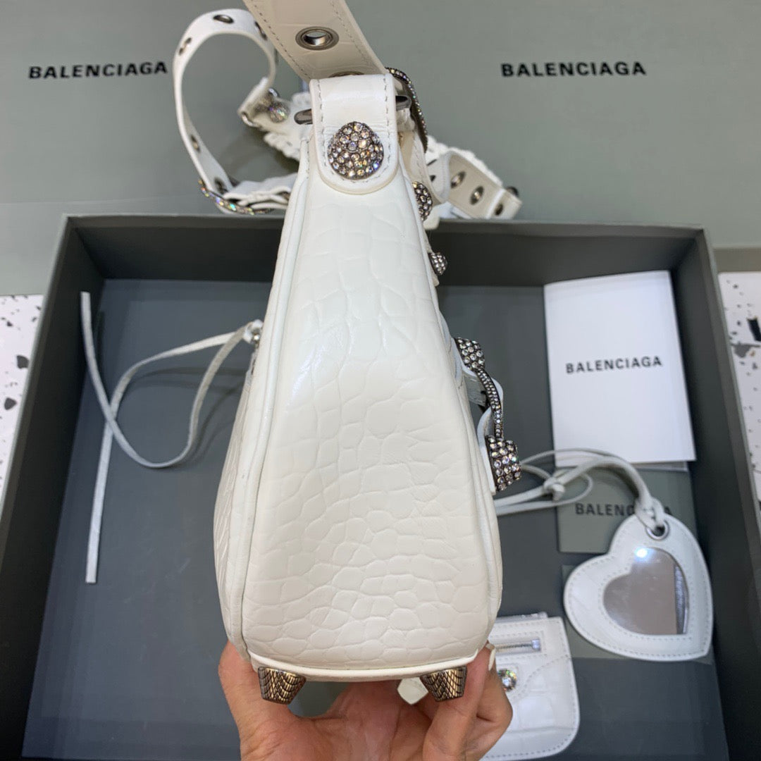 BLN-Ciaga Le Cagole XS Shoulder Bag In White, For Women,  Bags 13in/33Luxe Carry 700940210BK9104