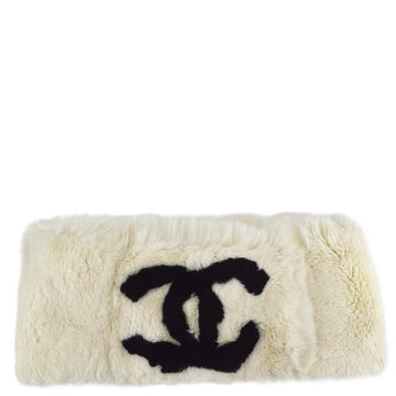 Top Quality Chanel Fur Shawl Scarf White