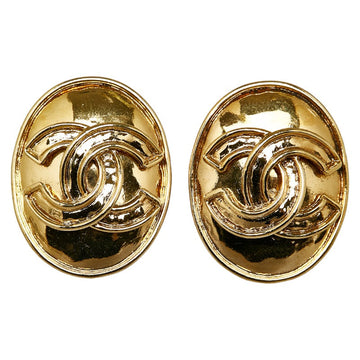 Top Quality Chanel   Cocomark Oval Earring Gold  Ladies Chanel