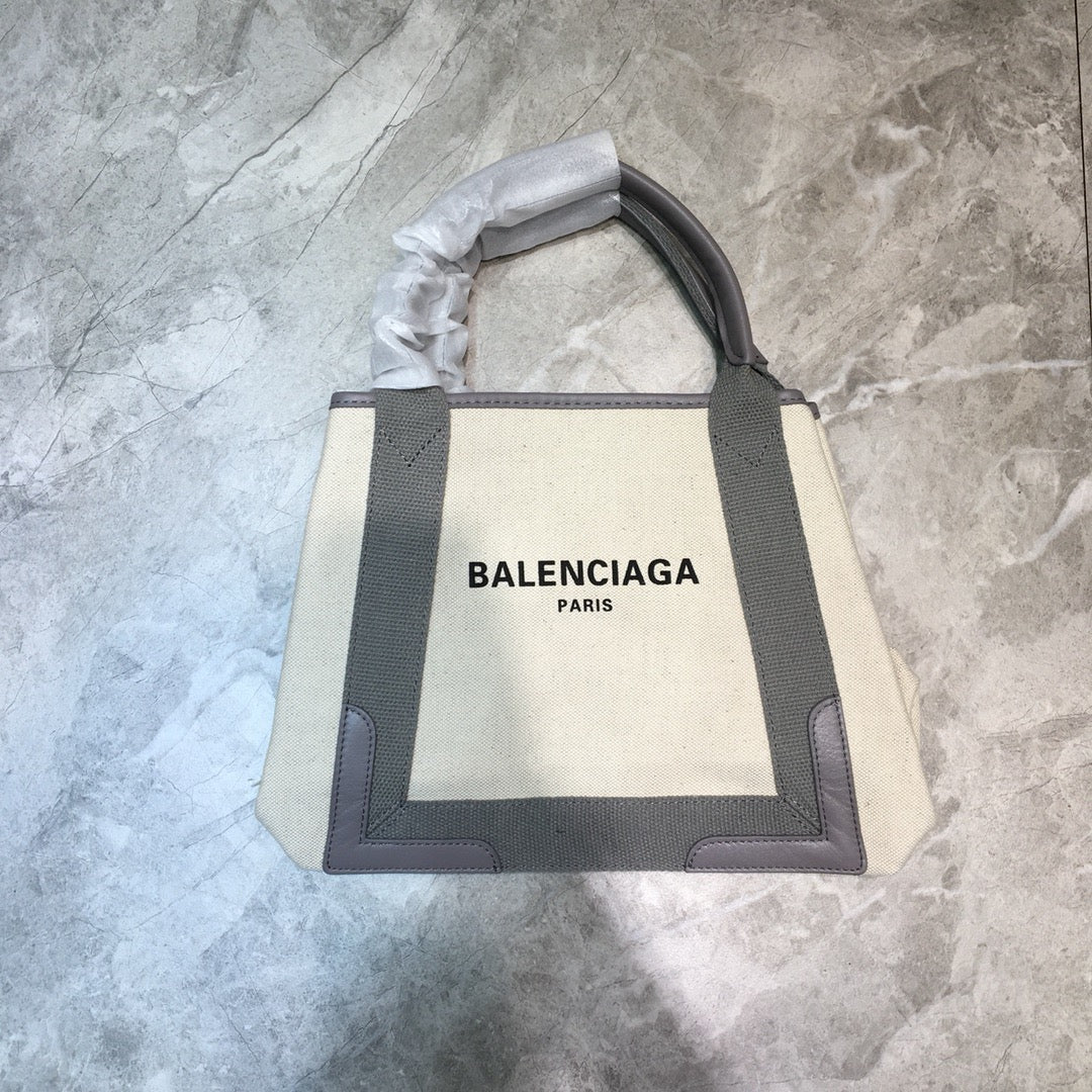 BLN-Ciaga Navy Small Cabas Tote Bag In Gray, For Women,  Bags 18.5in/47Luxe Carry