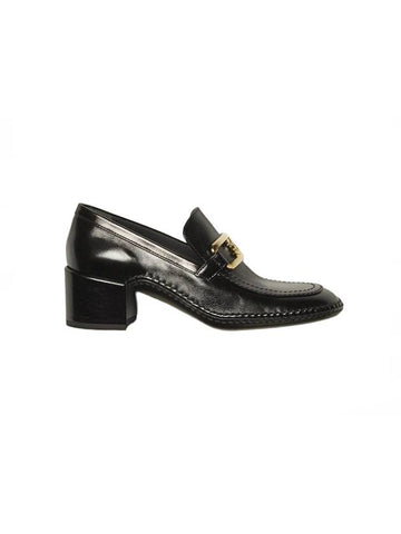 Patent calfskin gold plated CC logo loafers black Chanel