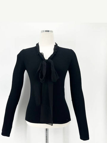 Neck scarf CC logo knit t shirt Chanel