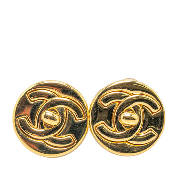 Top Quality Chanel   Coco Mark Turnlock Earrings Gold Plated