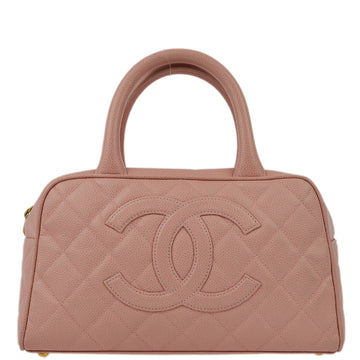 Top Quality Chanel Pink Caviar Bowling Bag 27