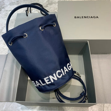 BLN-Ciaga Le Cagole Medium Bucket Bag In Dark Blue, For Women,  Bags 17.6in/45Luxe Carry