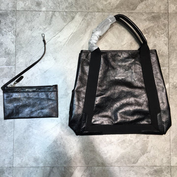 BLN-Ciaga Navy Medium Cabas Tote Bag In Black, For Women,  Bags 14.1in/36Luxe Carry