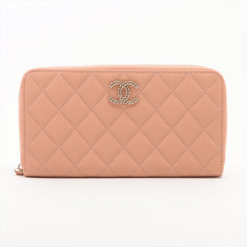 Top Quality Chanel Matrasse Caviar S Round  Wallet Pink Random