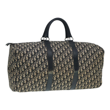 CHRISTIAN Top quality Dior Trotter Canvas Boston Bag Navy Silver Auth ep5567